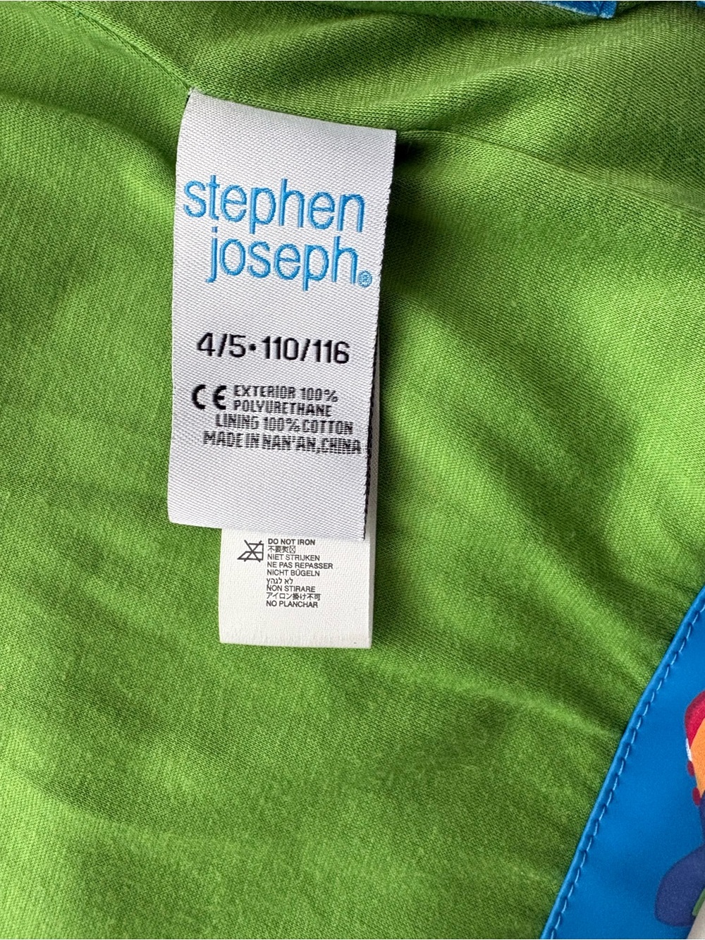 KIDS Stephen Joseph Boys Transportation Raincoat Cars Trucks Hooded Size 4/5T - Picture 6 of 8
